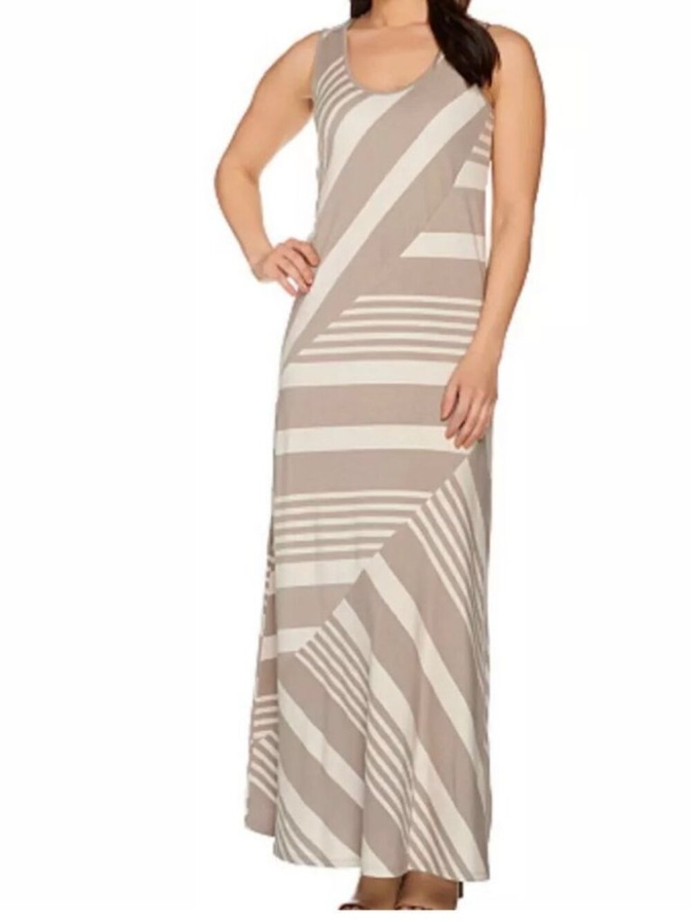 Lisa Rinna Collection Stripe Knit Maxi Dress